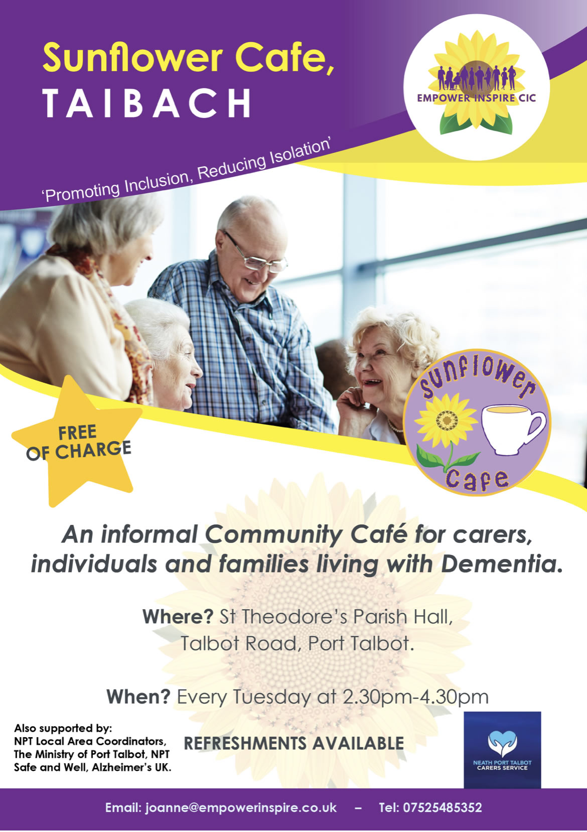 Sunflower Cafes Empower Inspire CIC Wales